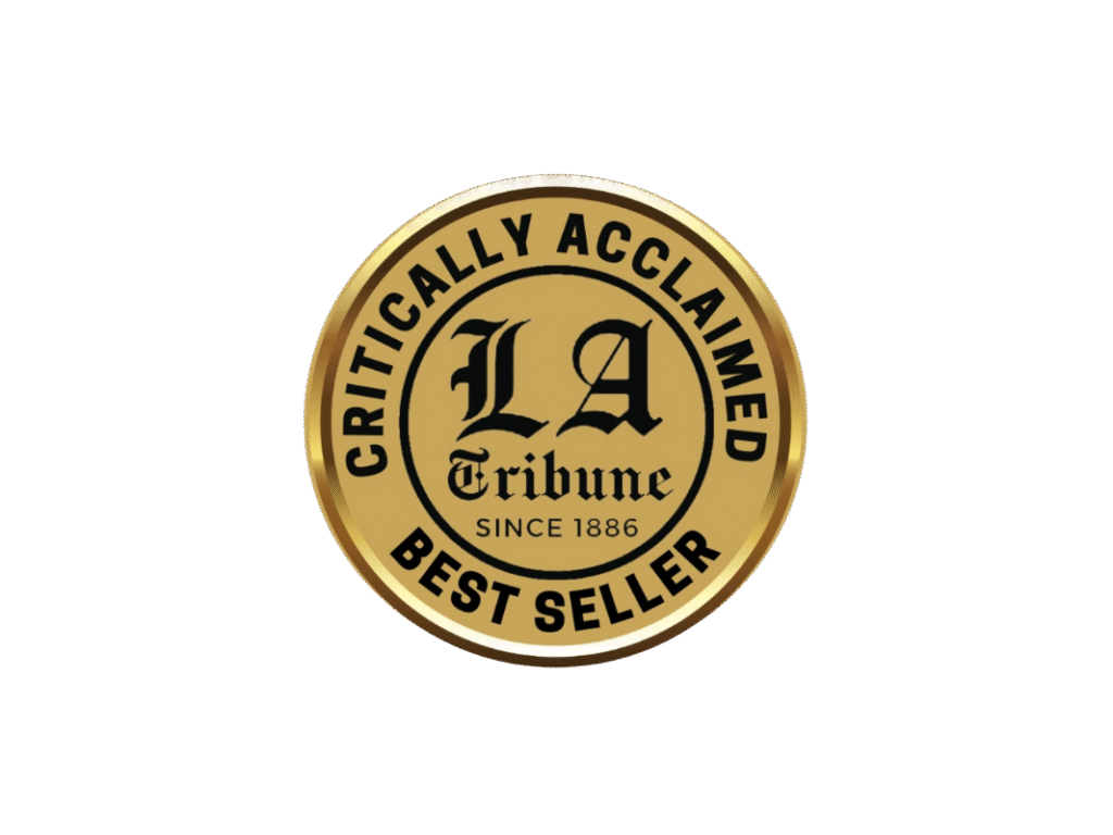Los Angeles Tribuen Critically Acclaimed Best Seller label logo sticker