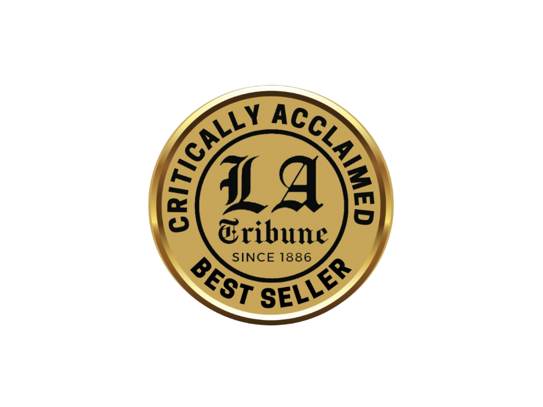Los Angeles Tribuen Critically Acclaimed Best Seller label logo sticker